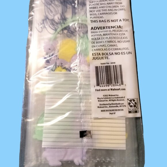 Way to Celebrate Happy Easter Treat Bags 20 Twist Ties Bunnies Rabbit Cookie - Picture 7 of 7